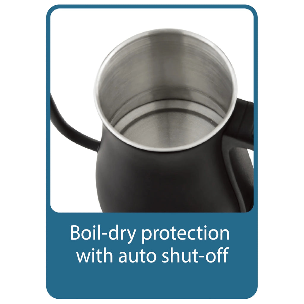 Black 1 Liter Gooseneck Electric Kettle Q8169