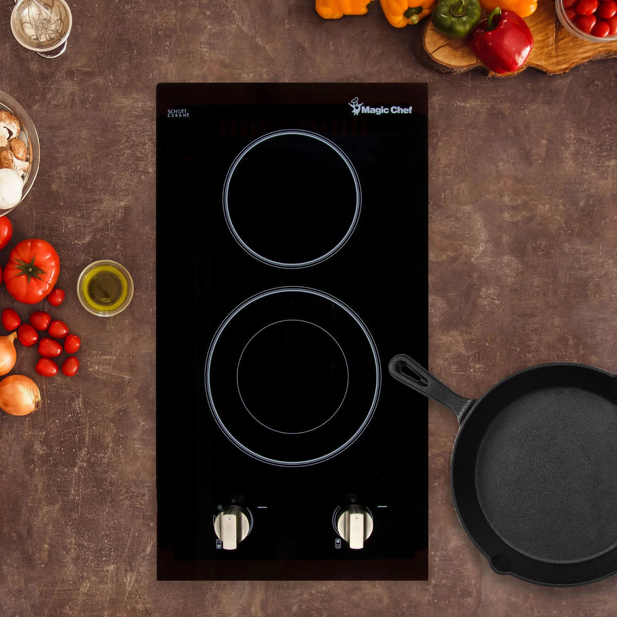 12 in. 240V Built-in Electric Radiant 2-Burner Cooktop L750