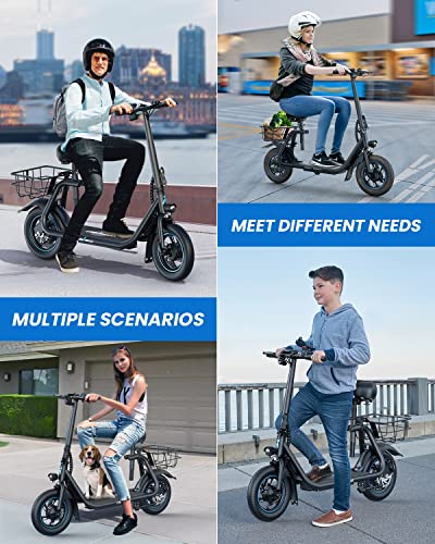 Electric Scooter with Seat, 450W Motor, Foldable D372