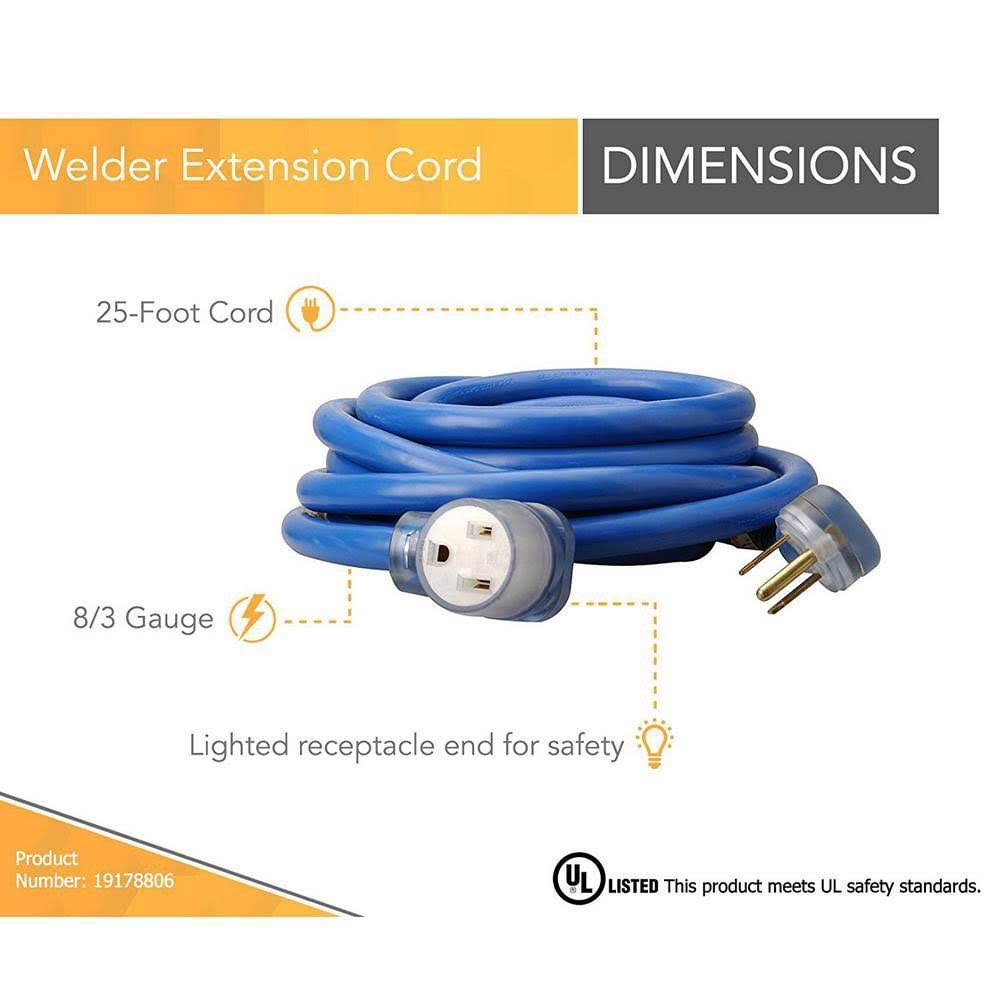 25 ft STW Weather Resistant Electrical Extension Service Cord (2 Pack) A2829
