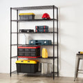 Steel 6-Tier Storage Shelf Unit Black F3640