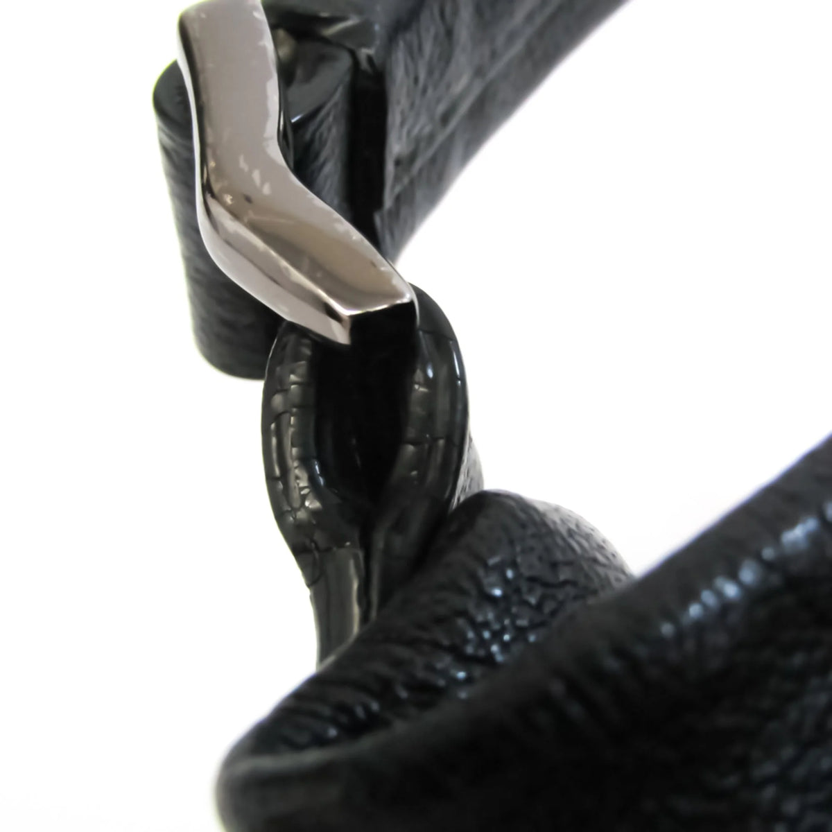 Black Leather Nylon Handbag Shoulder Bag K347