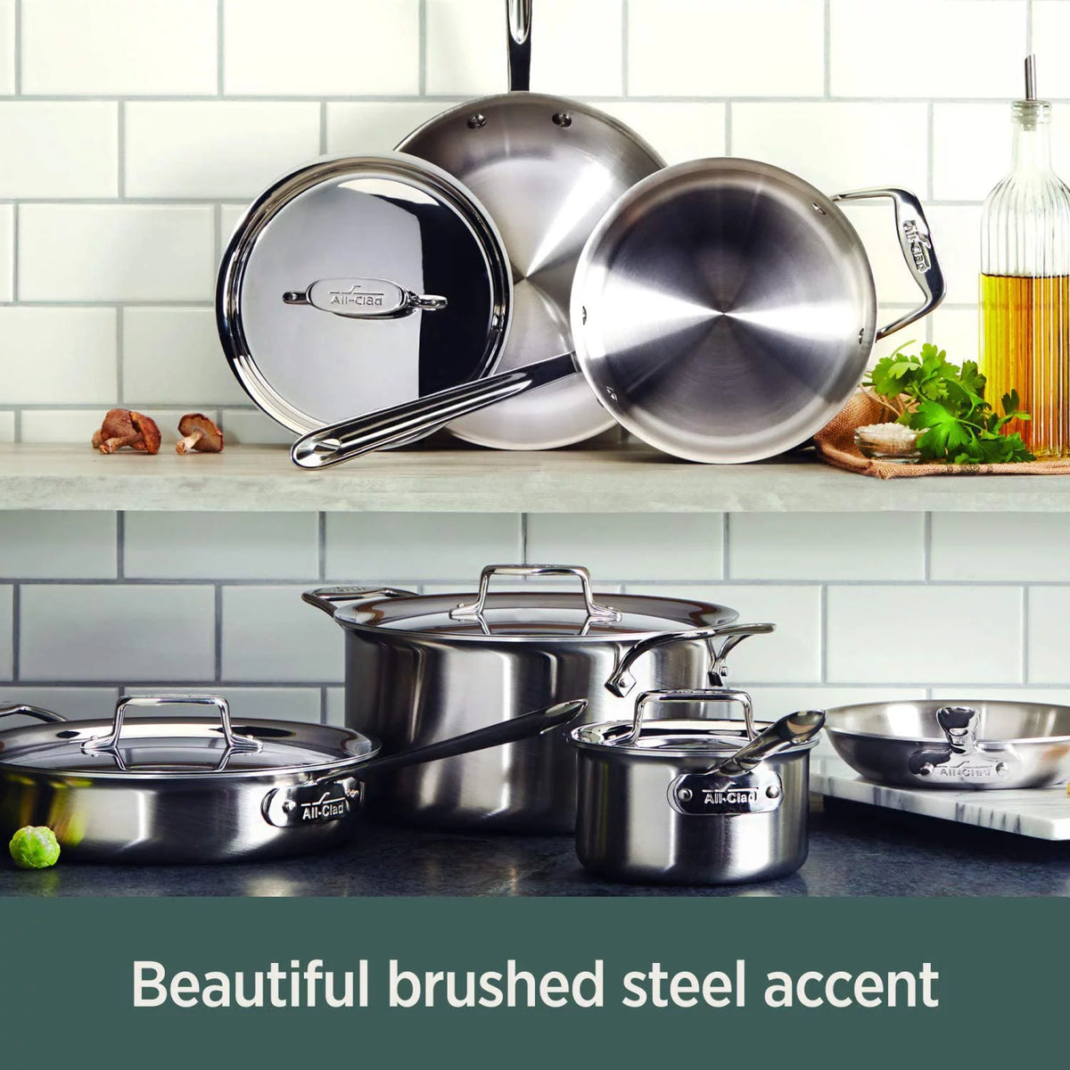 5-Ply Brushed Stainless Steel Cookware Set 10 Piece B41586