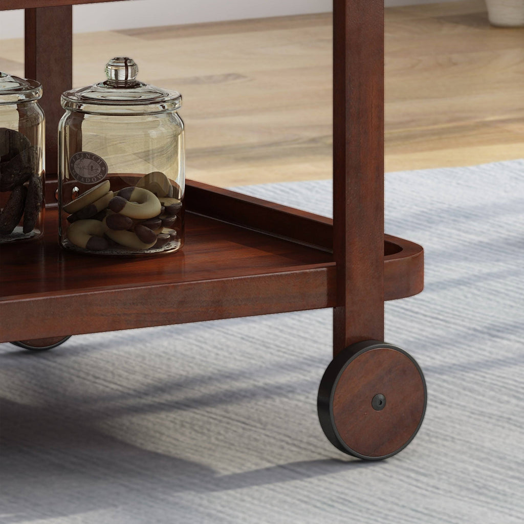 Brown and Mahogany Bar Cart H73701