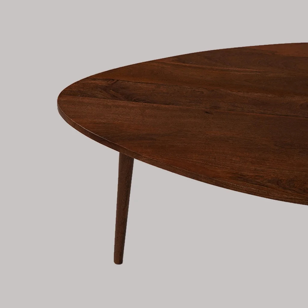 Handmade Light Walnut Drop Shaped Wood Coffee Table K118