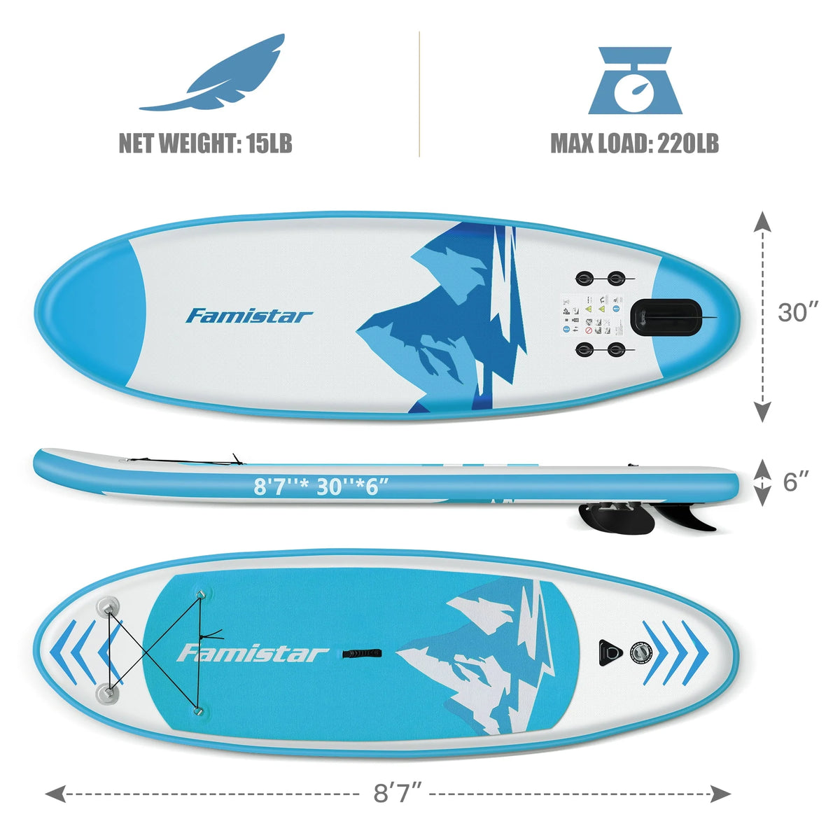 10' Inflatable Stand Up Paddle Board Non-Slip Deck S624991