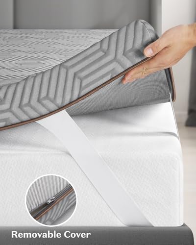 4 Inch Queen Gel Memory Foam Mattress Topper with Removable Cover W42675