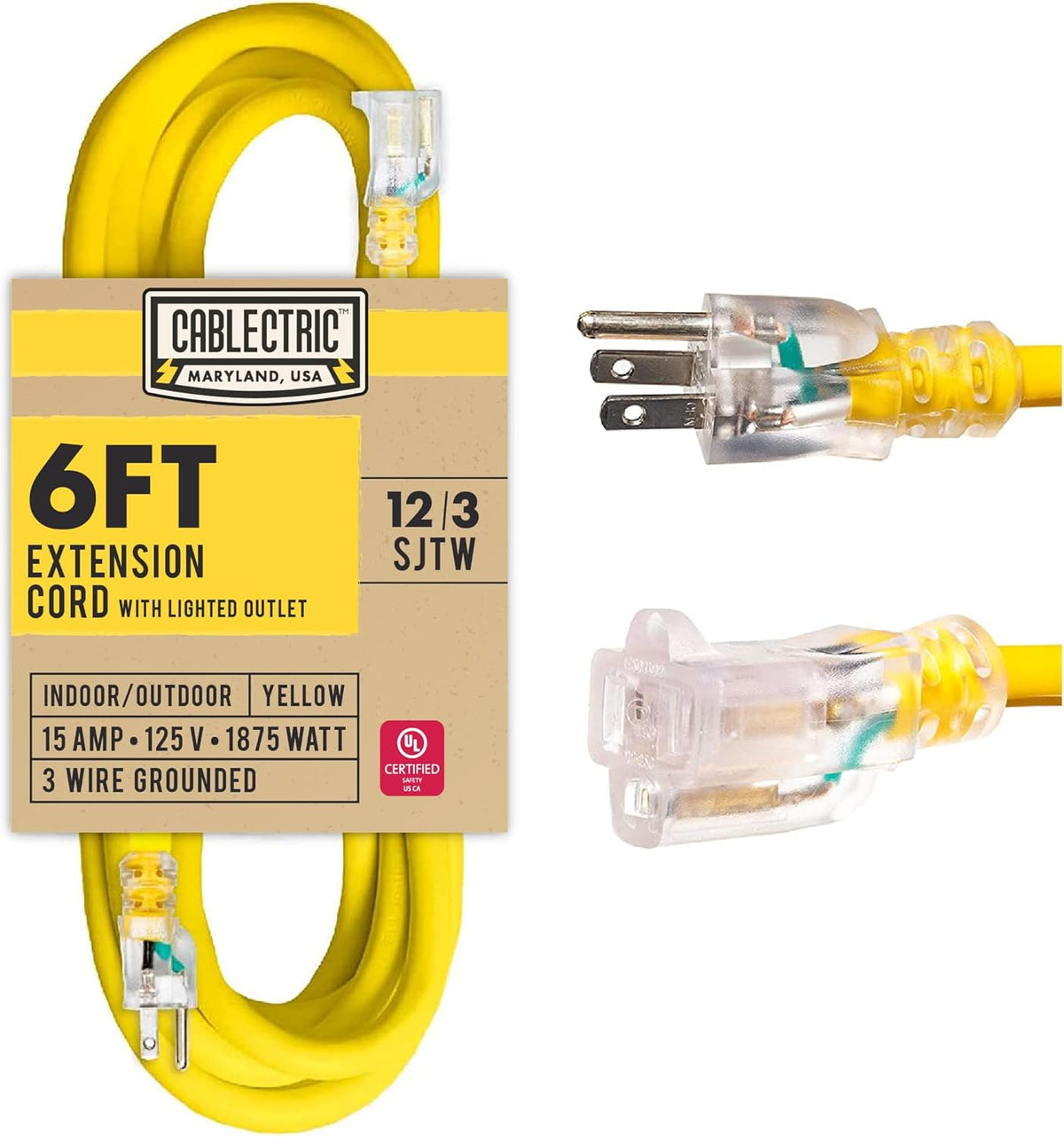 50 Ft 12 Gauge Heavy Duty Orange Extension Cord J2192