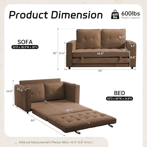 Dark Blue Convertible Sleeper Sofa A7929