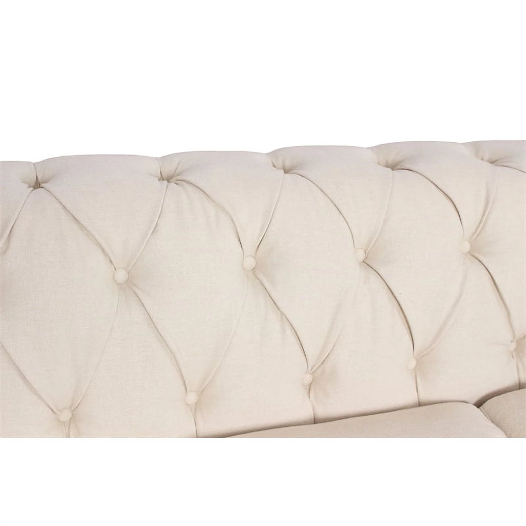 2 Piece Microfiber Loveseat Set in Cream S992
