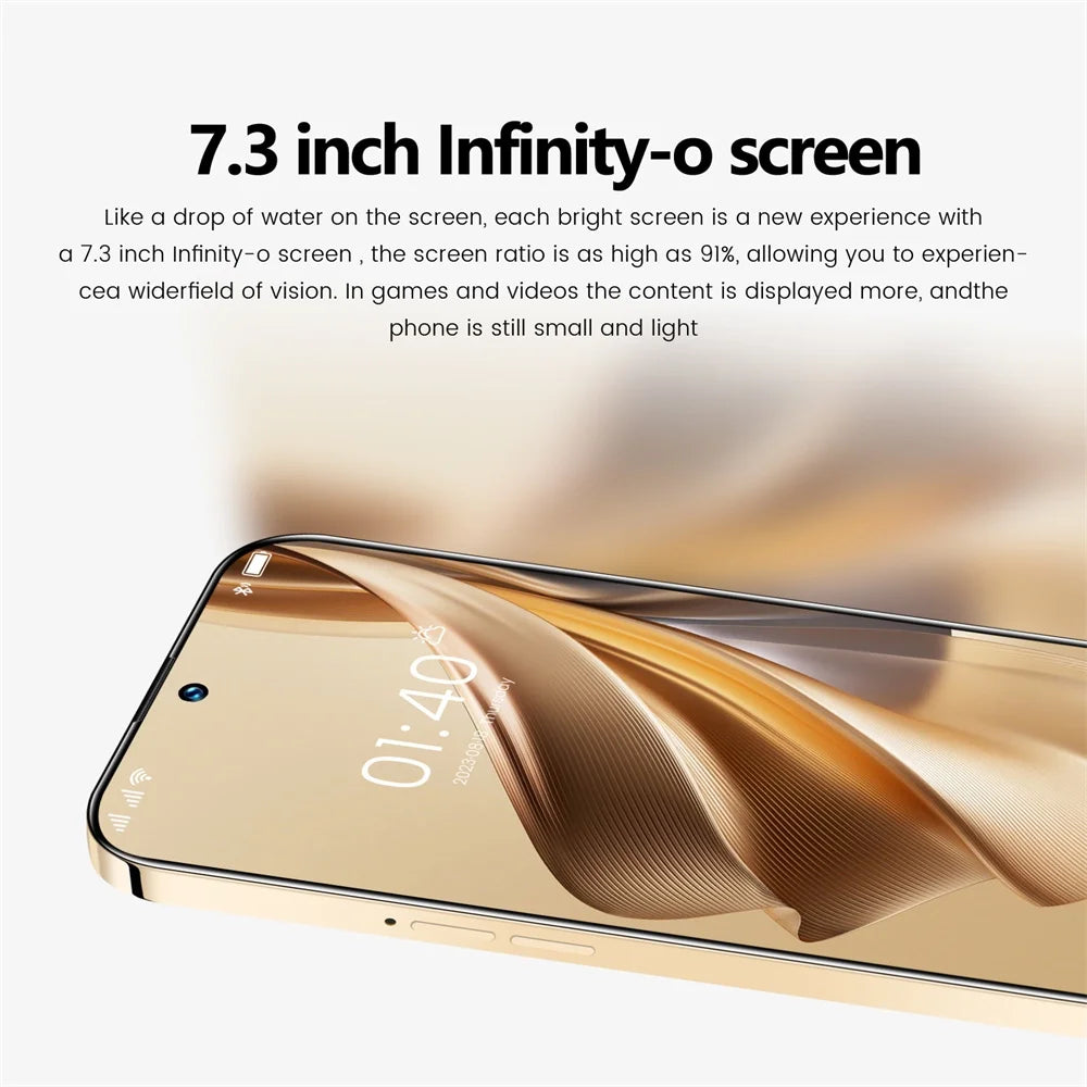 Purple 7.3 Inch Android 13 Smart Phone 16Gb Dual Sim Standby 7800Mah 5G Network Mobile Phone S211
