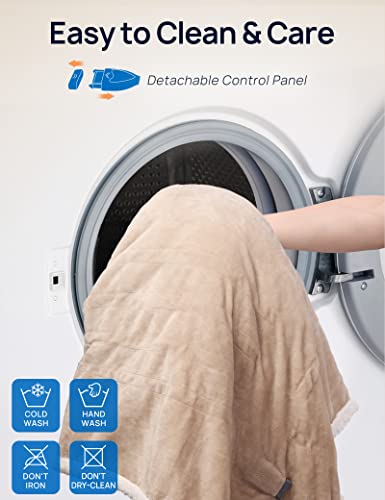 Light Grey 50 x 60 Inch Wearable Heated Throw Blanket D69393