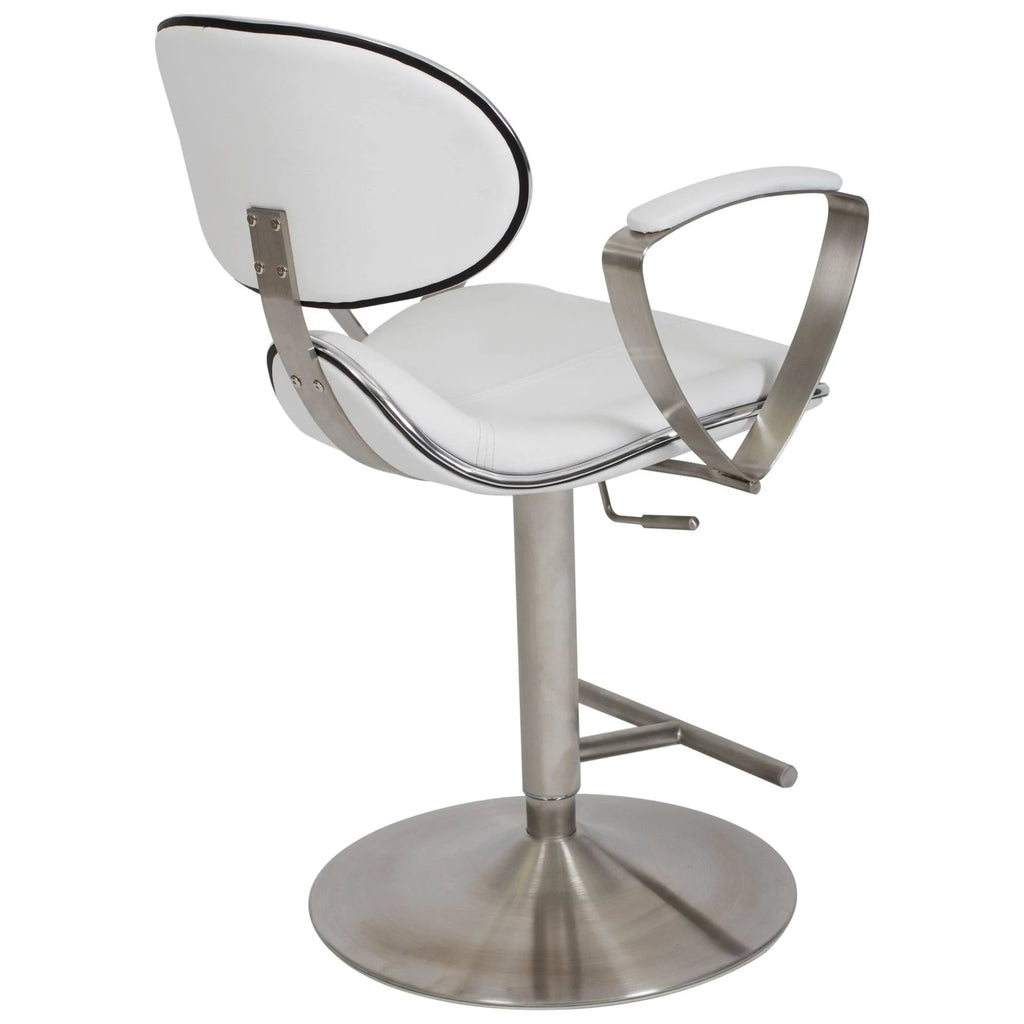 White Adjustable Height Swivel Bar Stool W963