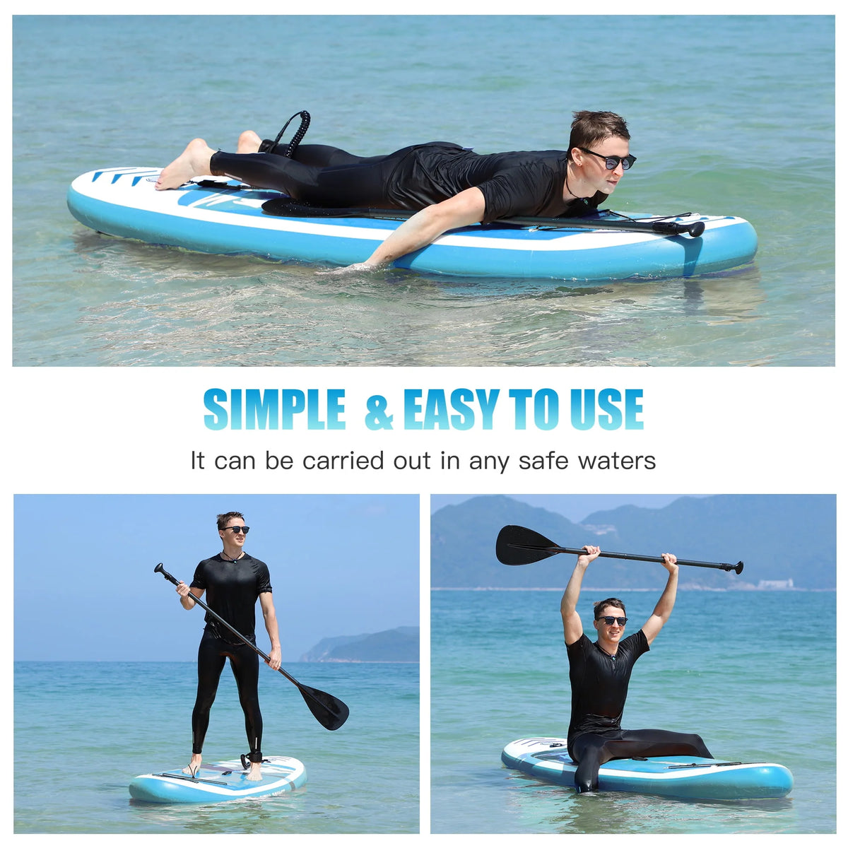 10' Inflatable Stand Up Paddle Board Non-Slip Deck S624991