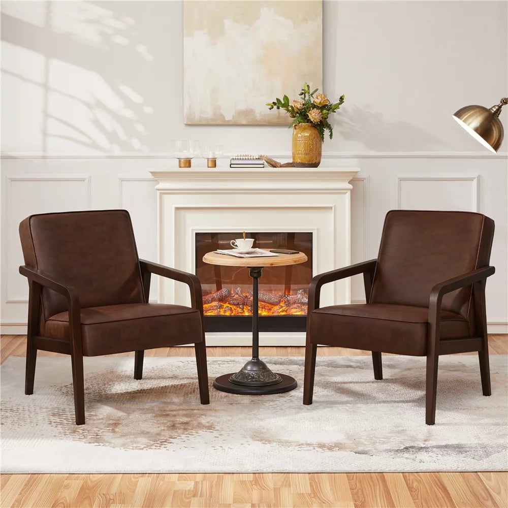 Dark Brown Upholstered Accent Chair U41682