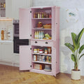 Green Kitchen Pantry Storage Cabinet with Drawer and Adjustable Shelves I24766