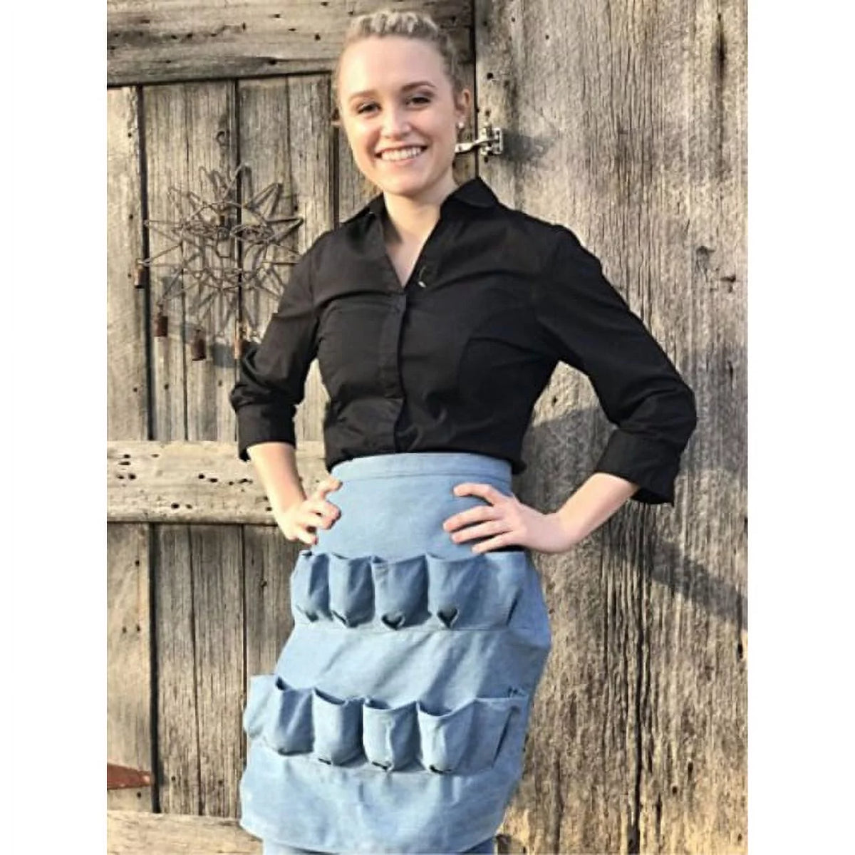12 Pockets Soft Durable Denim Fabric Egg Gathering Apron F662158