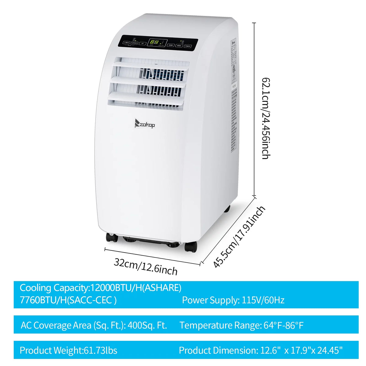 White Portable Air Conditioner Z896185