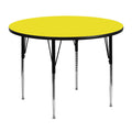 48 in. Round Adjustable Height Activity Table Yellow S336