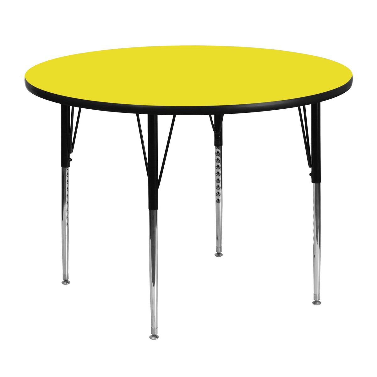 48 in. Round Adjustable Height Activity Table Yellow S336