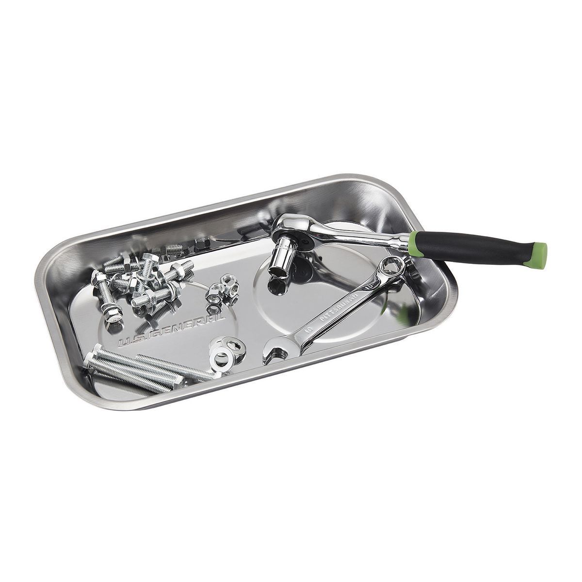 9-1/2 in. x 5-1/2 in. Magnetic Stainless Steel Parts Tray M90774