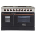 48 In. 6.7 cu ft. Propane Gas Range with Black Door and Rose Gold Accents W334616