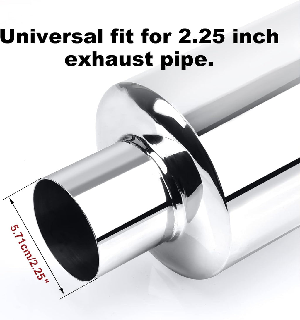 Stainless Steel Exhaust Tip, 15" Length, 2.25'' Inlet 3'' Outlet, Pack of 2 X9412