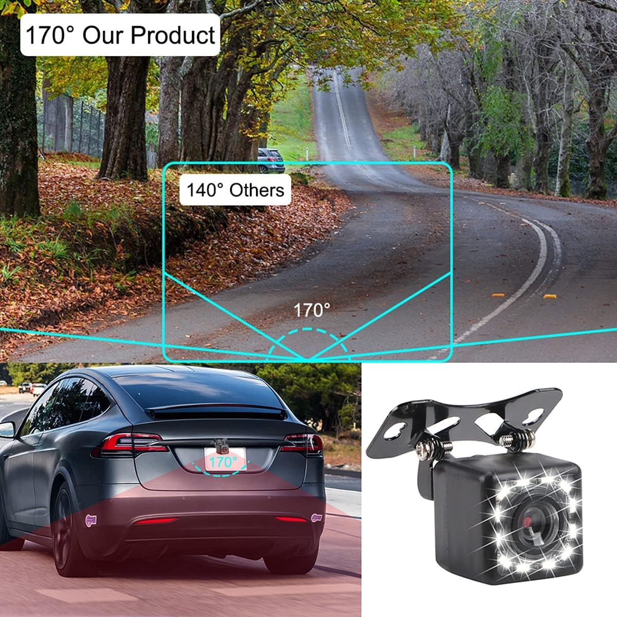 Wireless Backup Camera 4.3 Inch FHD 1080P Waterproof Reversing Camera Pack of 2 U395882