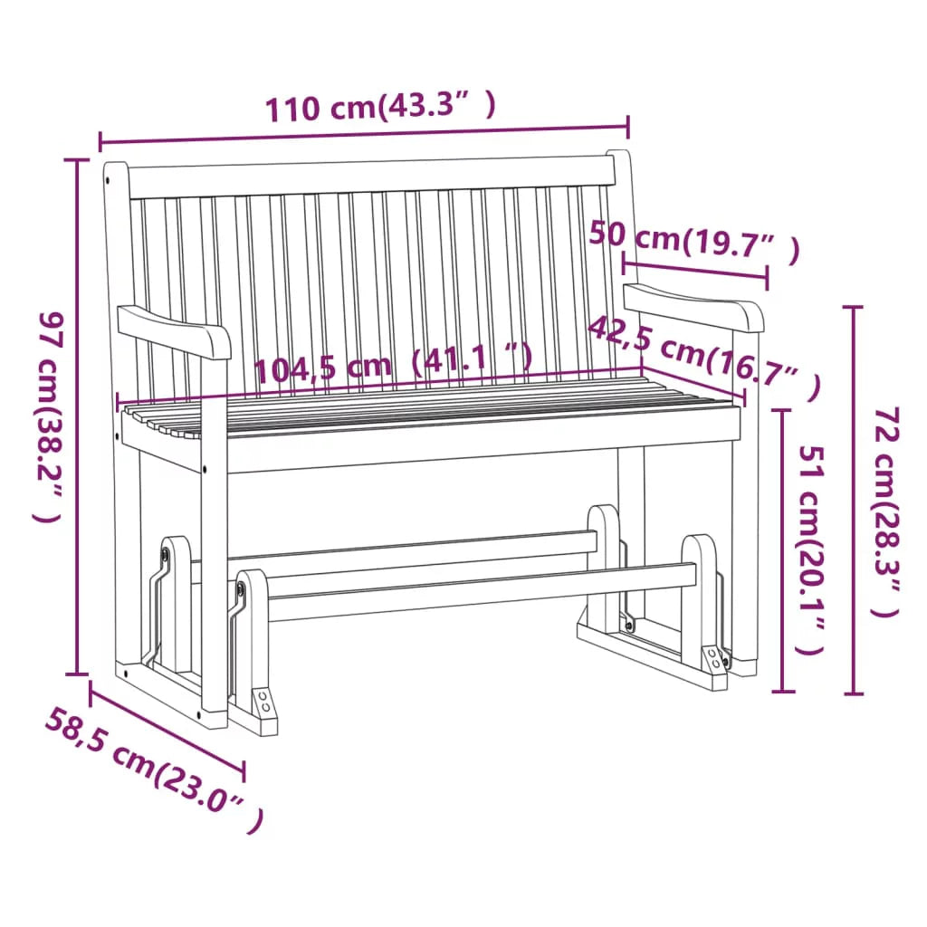 Acacia Wood Patio Swing Bench N43767