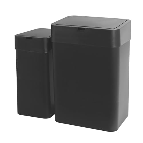 2 Pack Automatic Motion Sensor Trash Can, 2.5 Gallon + 4 Gallon White V68441