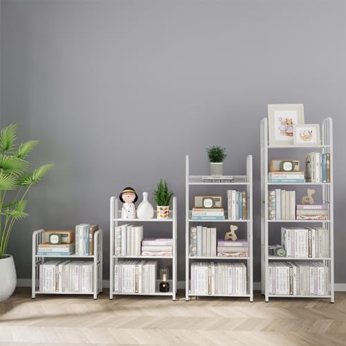 White 5 Tiers Tall Bookshelf Z9556