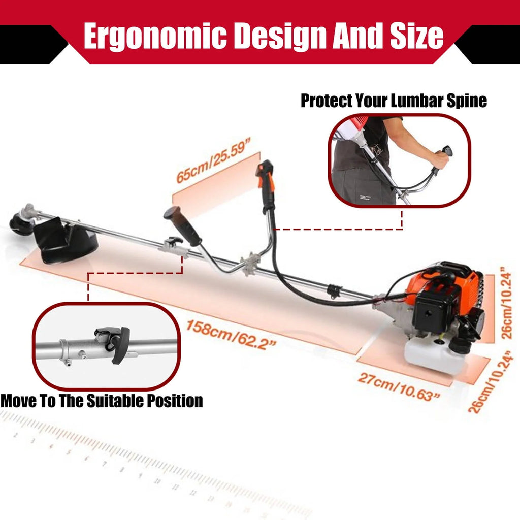 58CC Gas String Trimmer with 4 Detachable Heads H722