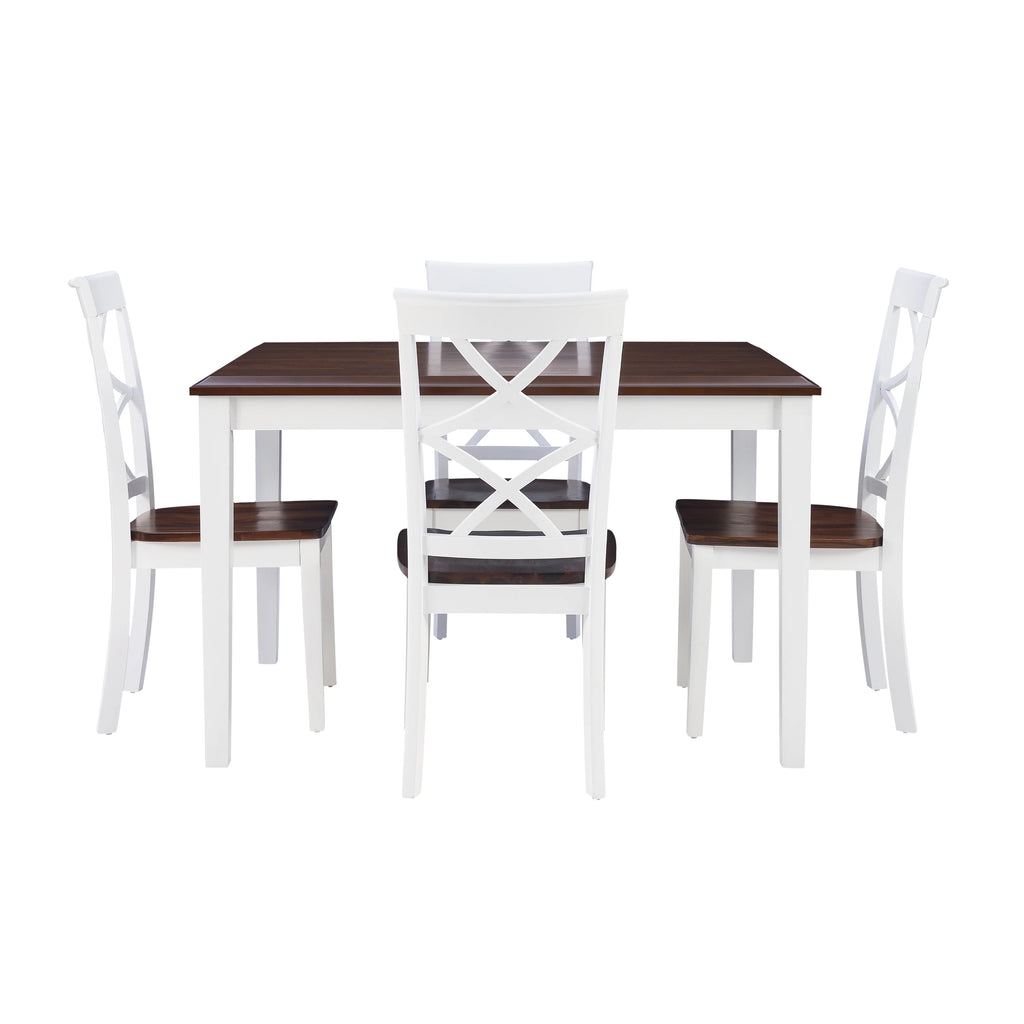 5-Piece Cherry and White Dining Set T592