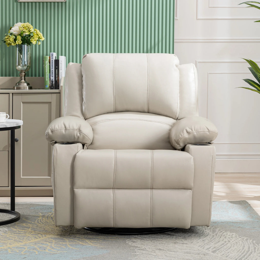 38.19" Wide Manual Swivel Rocker Recliner Chair with Massager and Heat P19712