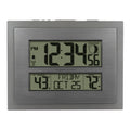 Silver Atomic Wall Clock with Moon Phase and Calendar W9390