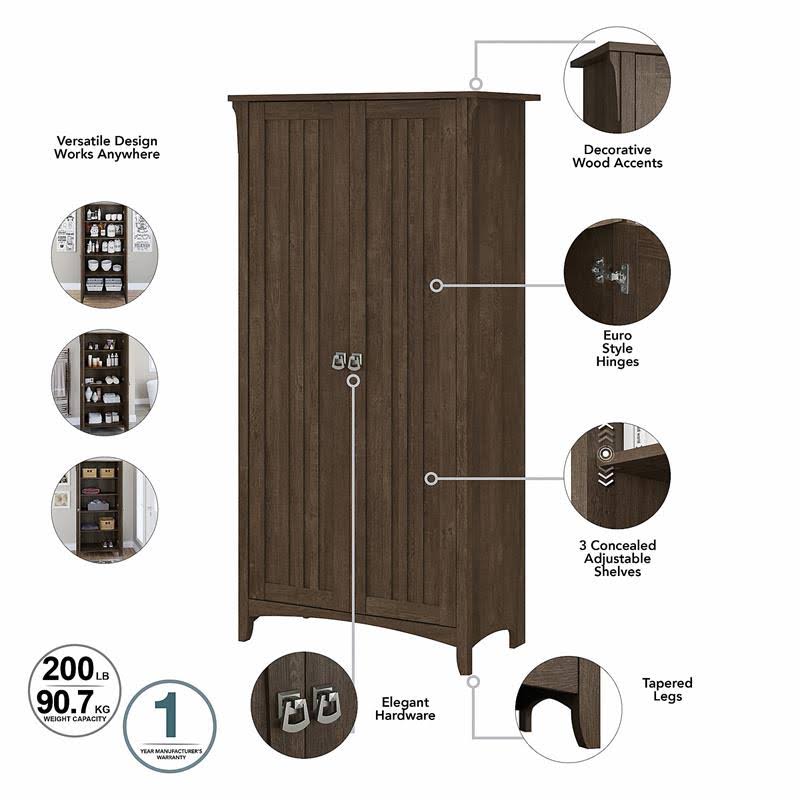 Brown Bathroom Storage Cabinet with Doors W584