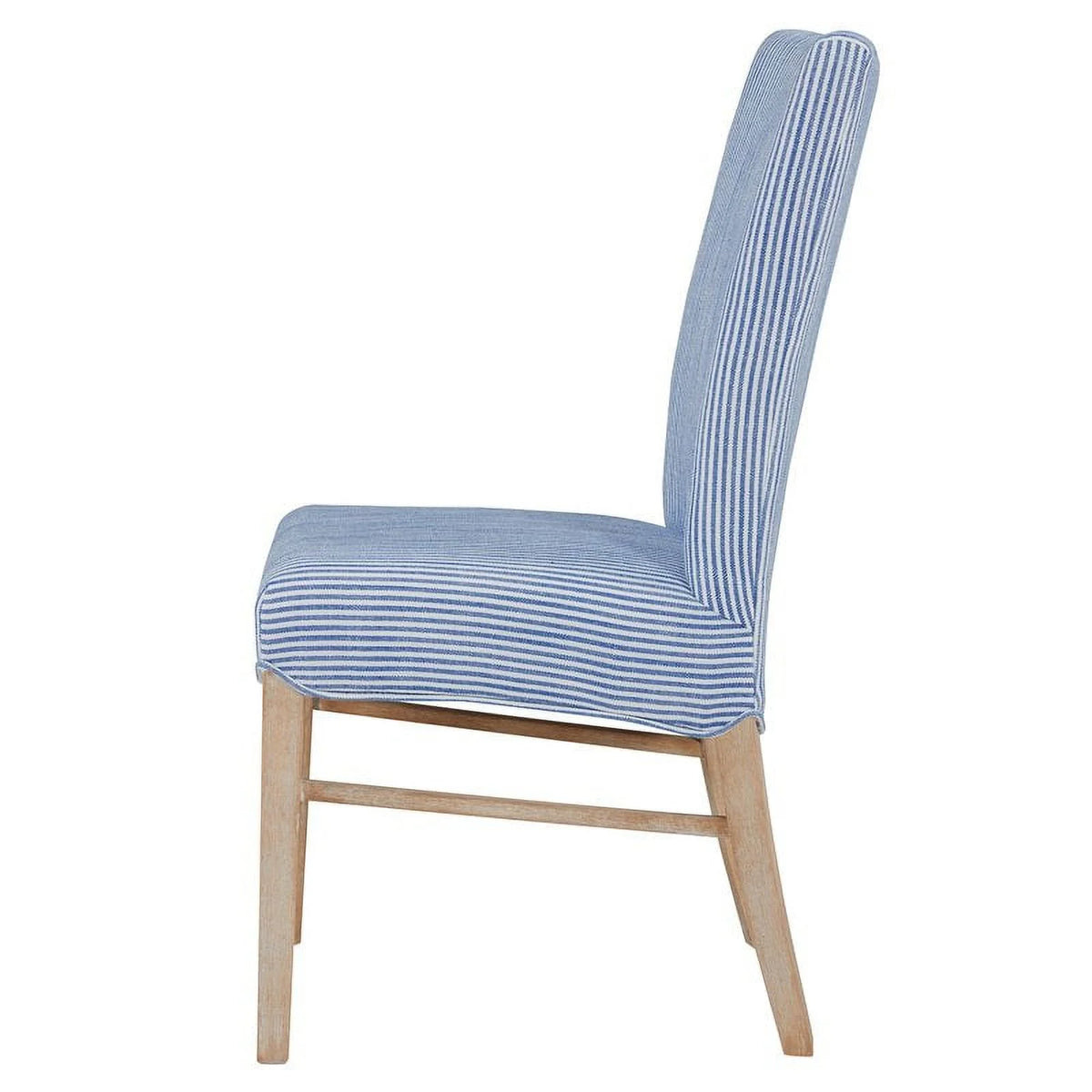 Blue Stripes Fabric Chair Set of 2 T90389