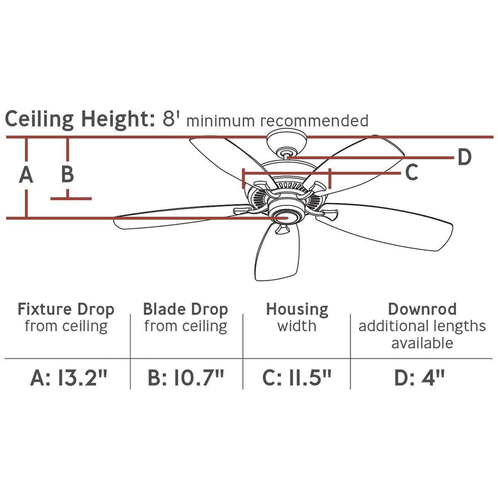 52 Ceiling Fan Brushed Steel P545443
