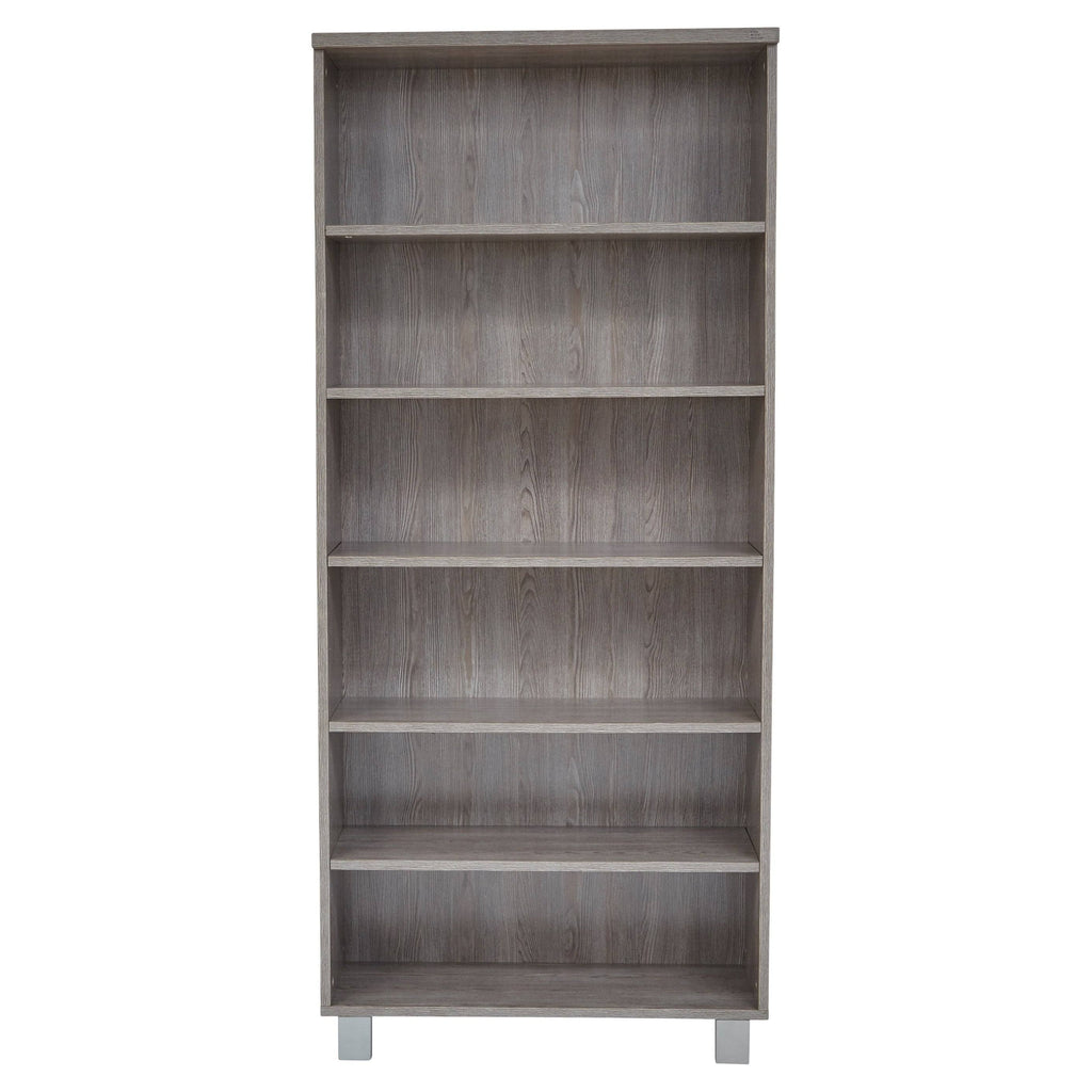Contemporary Bookcase with 6 Shelves in Gray B952951