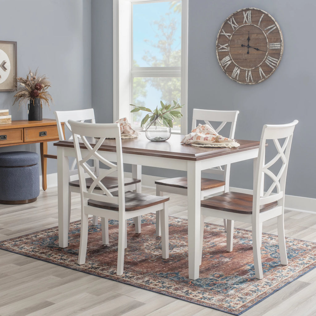 5-Piece Cherry and White Dining Set T592