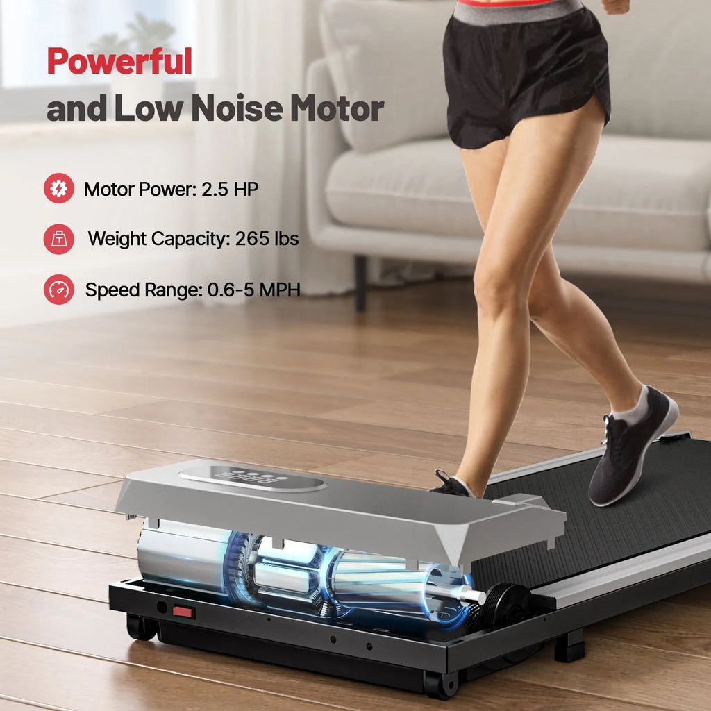 2 in 1 Under Desk Treadmill with Remote Control and LCD Display E336