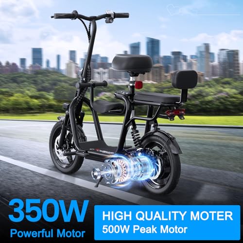Electric Scooter with Seat, 36V/48V 350W/500W Motor, 20 Mile Range U638