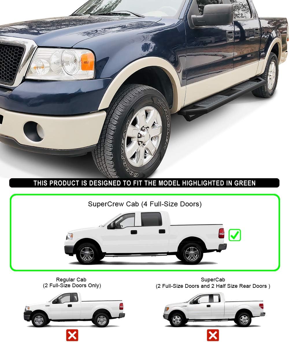 Aluminum Running Boards for Ford F150 2004-2008 SuperCrew Cab L109807