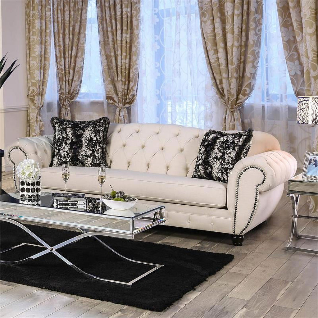Beige Fabric 2-Piece Sofa Set G594