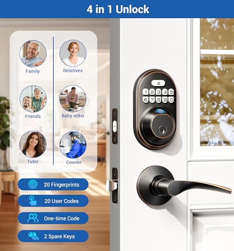 Oil Rubbed Bronze Keyless Entry Door Lock with 2 Lever Handles T595767