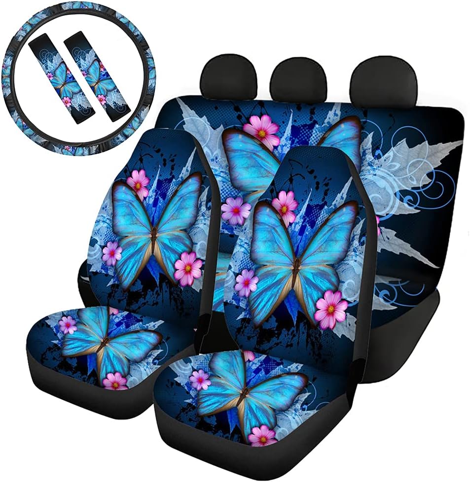 Pink Cow Print Universal Car Seat Covers Set H968332