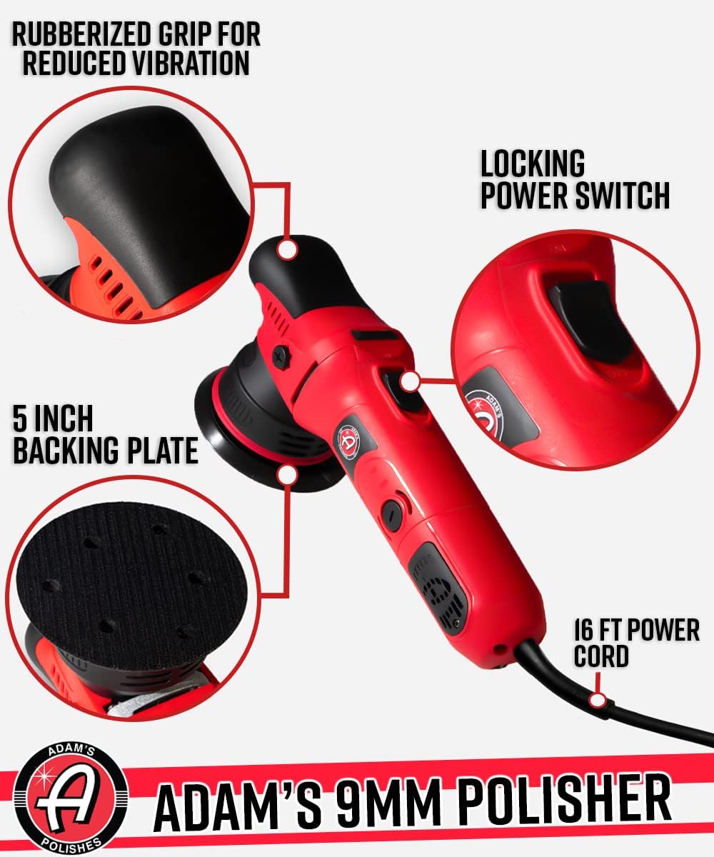 9mm Dual Action Car Polisher Polishing Kit with Polish, Compound & Pads L5520