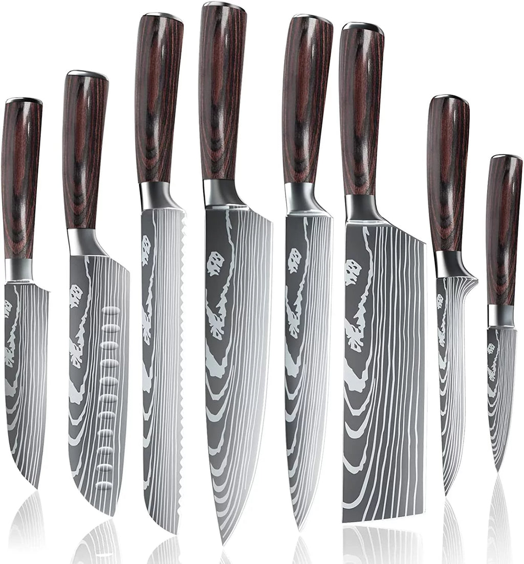 8 Pieces 3.5-8 Inch 440A Stainless Steel Kitchen Chef Knife Set A615129