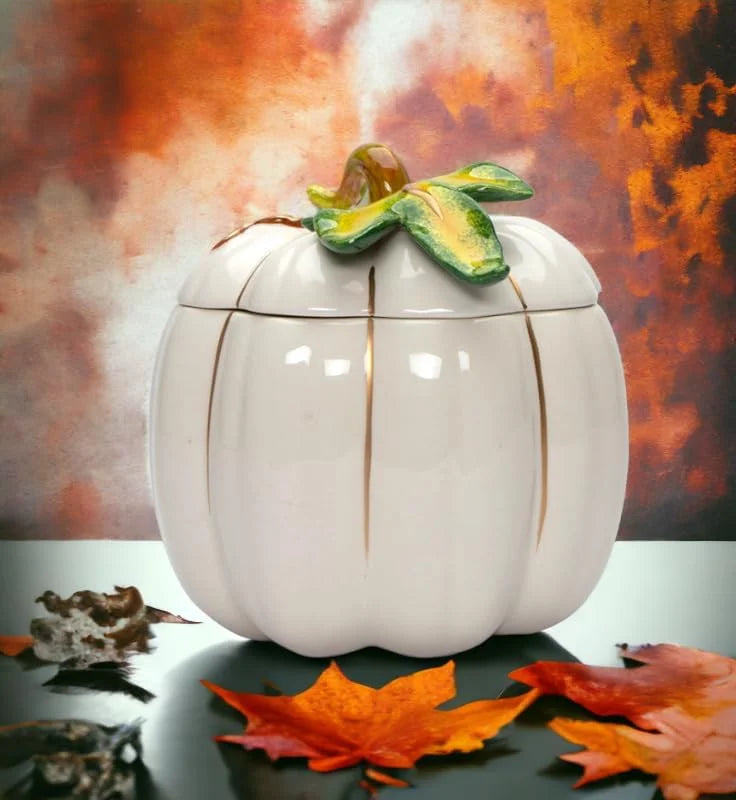 White Pumpkin Cookie Candy Jar F656684