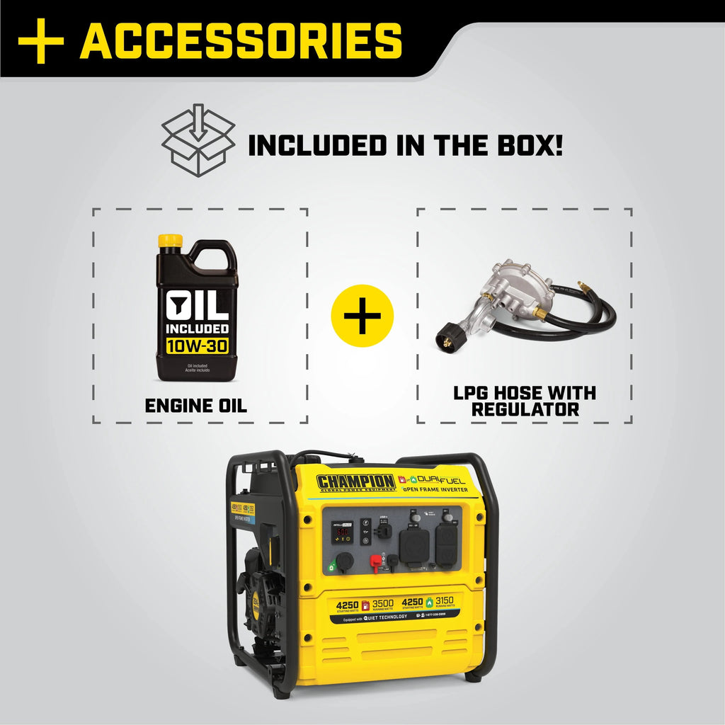 4250-Watt Dual Fuel Open Frame Inverter Generator L418868